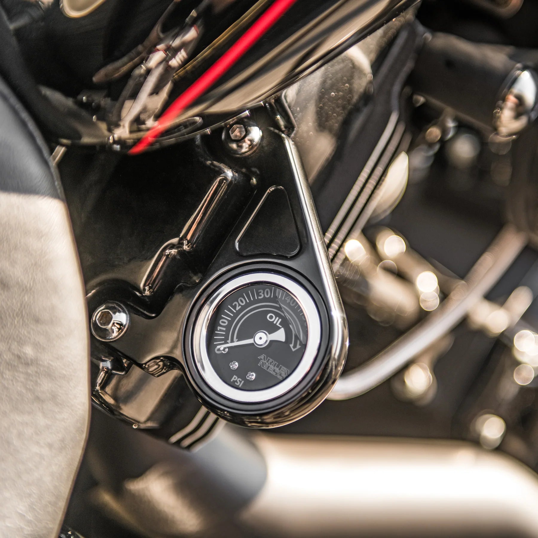 Arlen Ness Radius Oil Pressure Gauge image 1