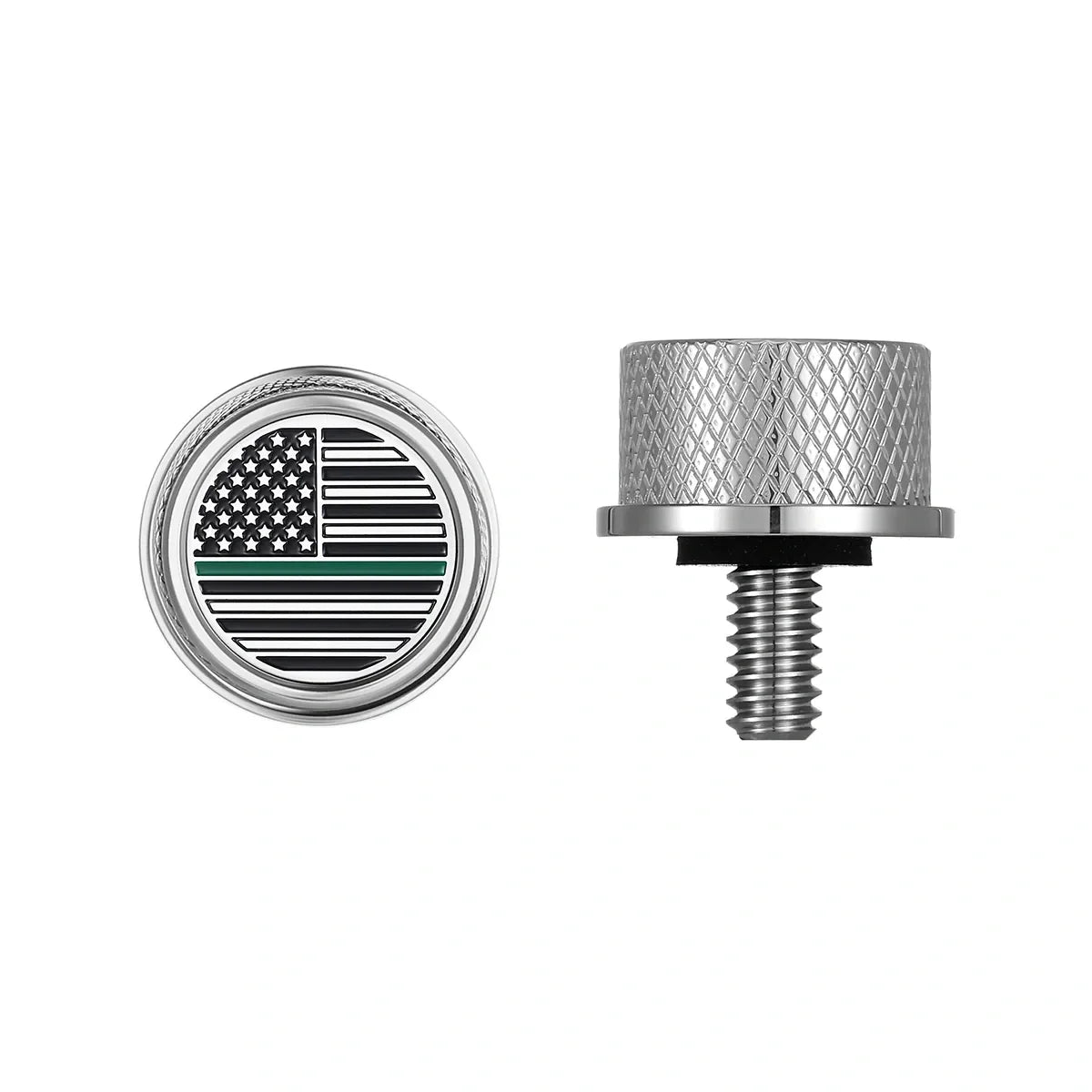 Stainless-Steel Seat Screw with Graphic Emblem