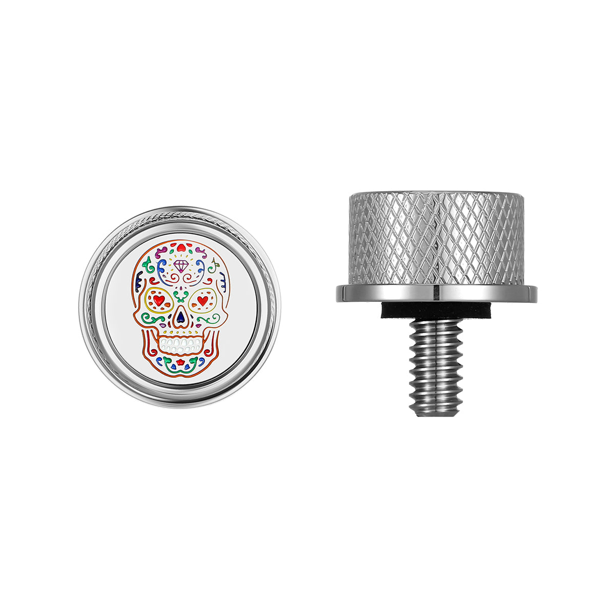 Stainless-Steel Seat Screw with Graphic Emblem