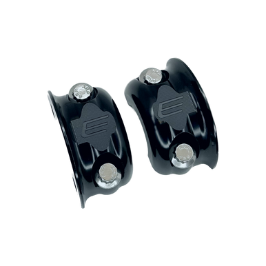 Black Elite Mototech Harley-Davidson Left and Right Half Clamps with ARP 12 Point Bolts