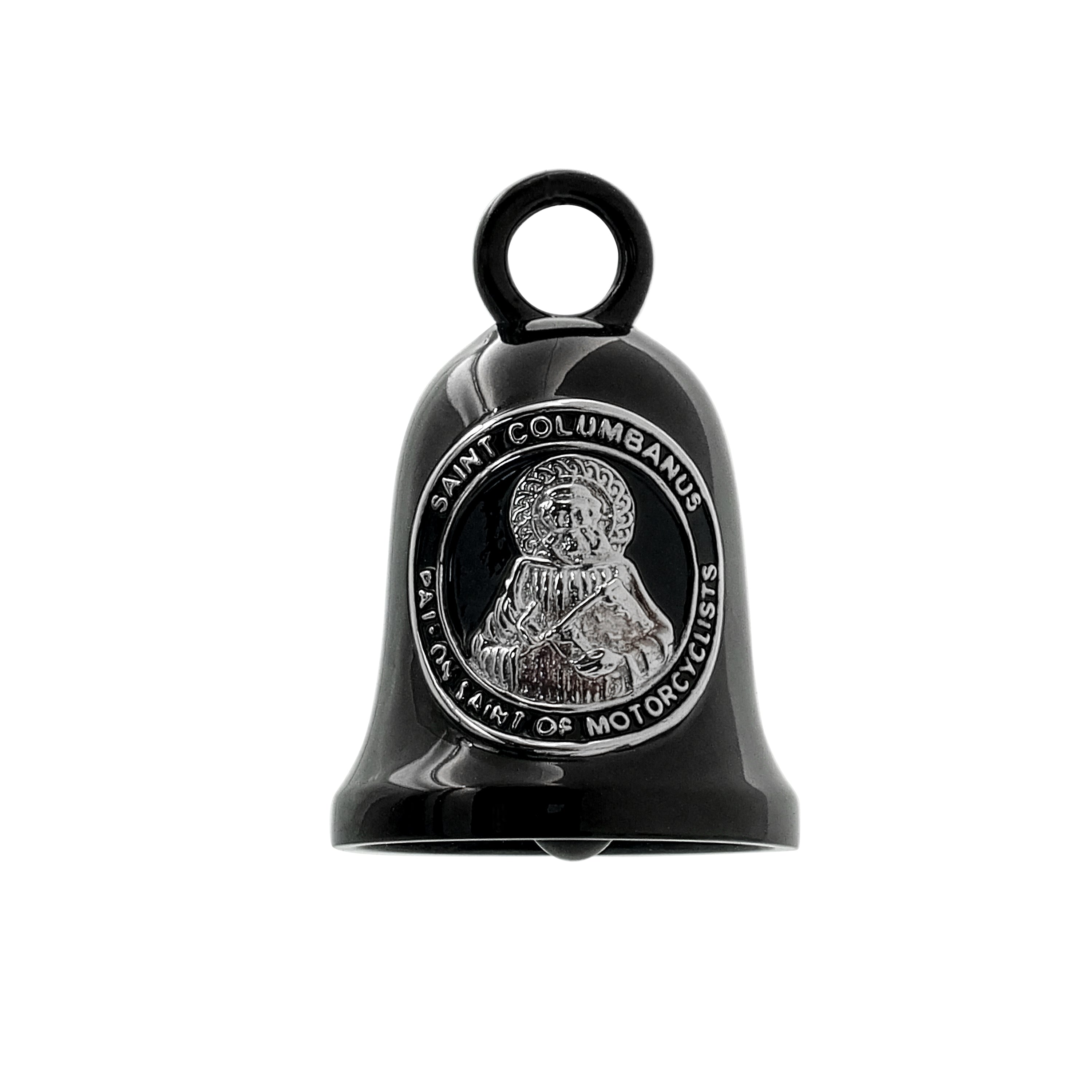Guardian Bell with Hardware - Patron Saint of Motorcyclist - Black