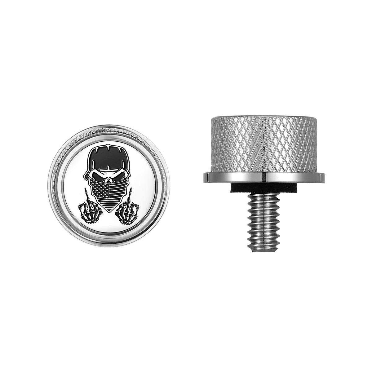 Stainless-Steel Seat Screw with Graphic Emblem