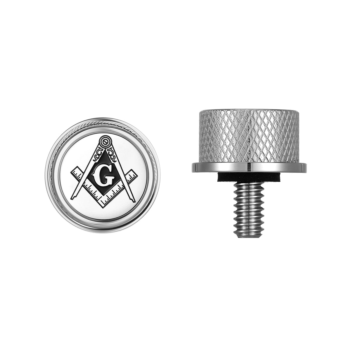 Stainless-Steel Seat Screw with Graphic Emblem