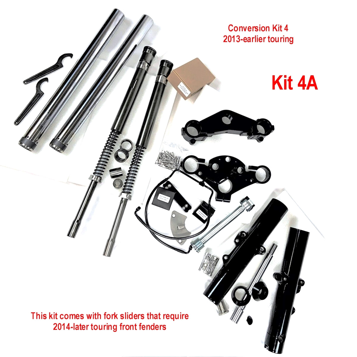 Fork Conversion Kit4A for 2013 Touring & earlier, 2014-later